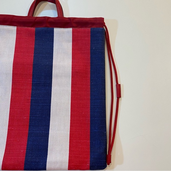 Gucci Striped Canvas Drawstring Backpack Bag - Picture 9 of 12